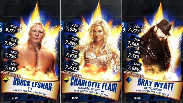 WWE SuperCard Update 2.5 WrestleMania 33 tier