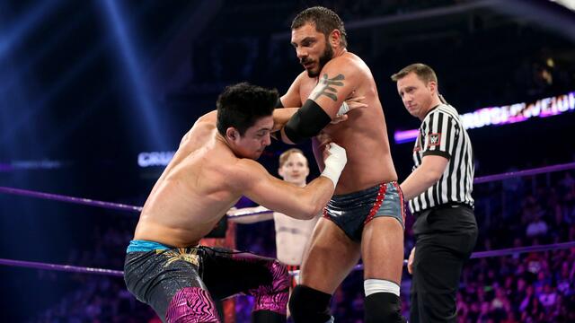 Aries & Gallagher vs. Neville & TJP