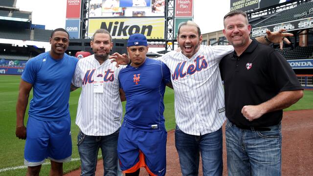 Matt & Jeff Hardy, Curt Hawkins and Carmella visit the New York Mets at Citi Field photos