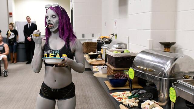Behind-the-scenes Sasha Banks WWE Zombies photos