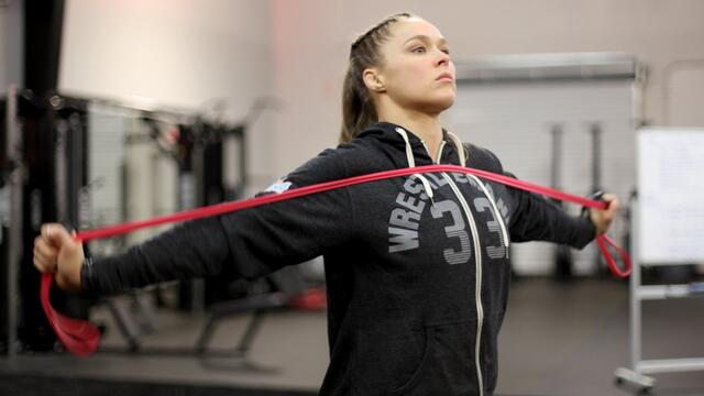 Ronda Rousey training for WrestleMania