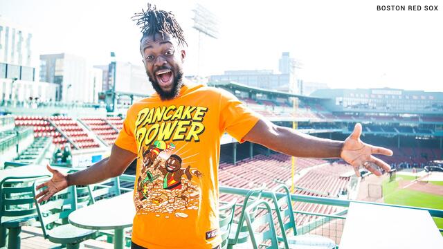 Kofi Kingston at Fenway Park's WWE Night with the Red Sox