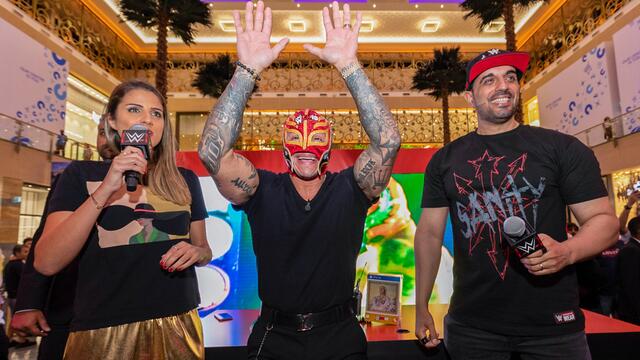 Rey Mysterio celebrates WWE 2K19 in Dubai