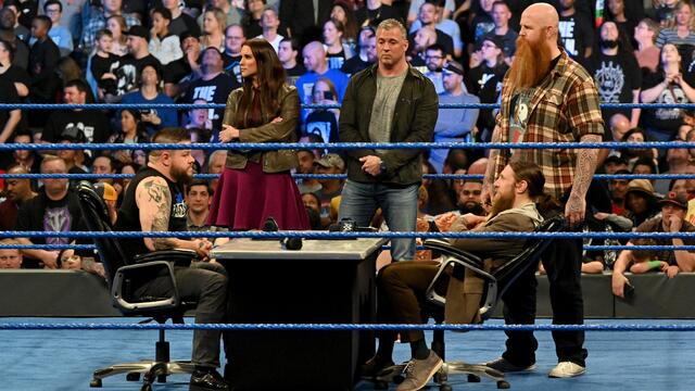 Bryan & Owens & New Day & Mr. McMahon & Stephanie & Shane