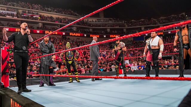 Rollins & Triple H & Stayles & Miz & Rey & Drew & Corbin & Joe