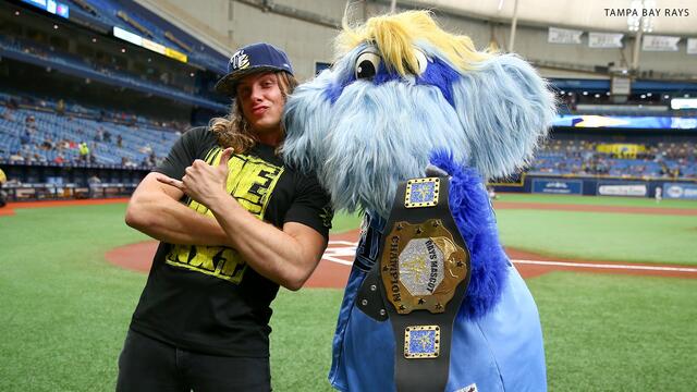 WWE Photo Matt Riddle Tampa Bay Rays mascot