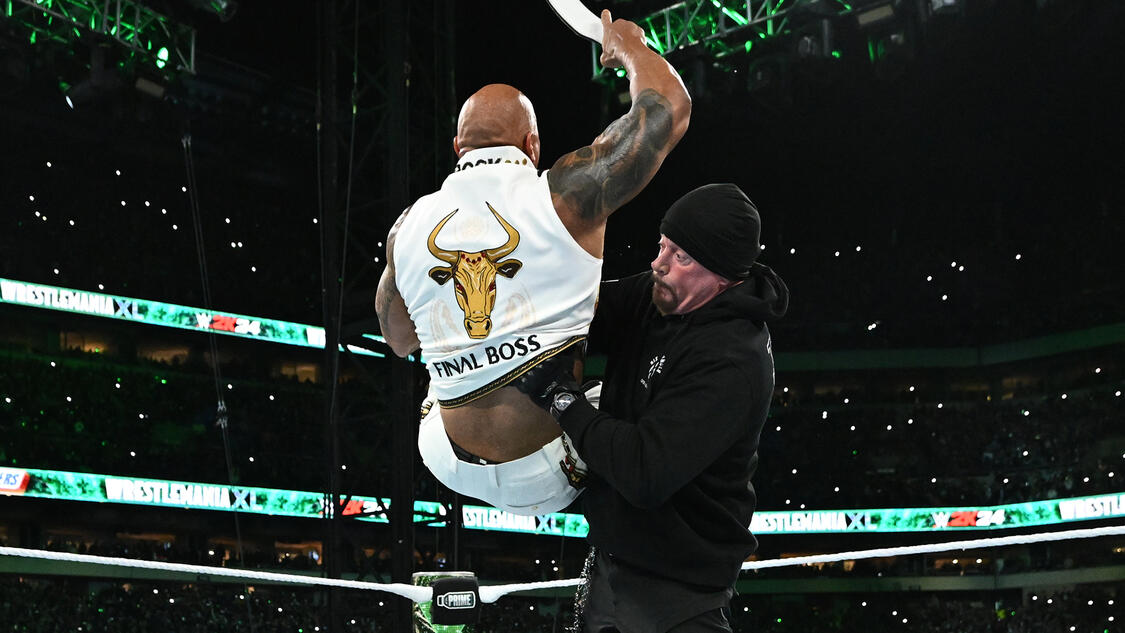 The Undertaker delivers an epic Chokeslam to The Rock: WrestleMania XL Sunday highlights