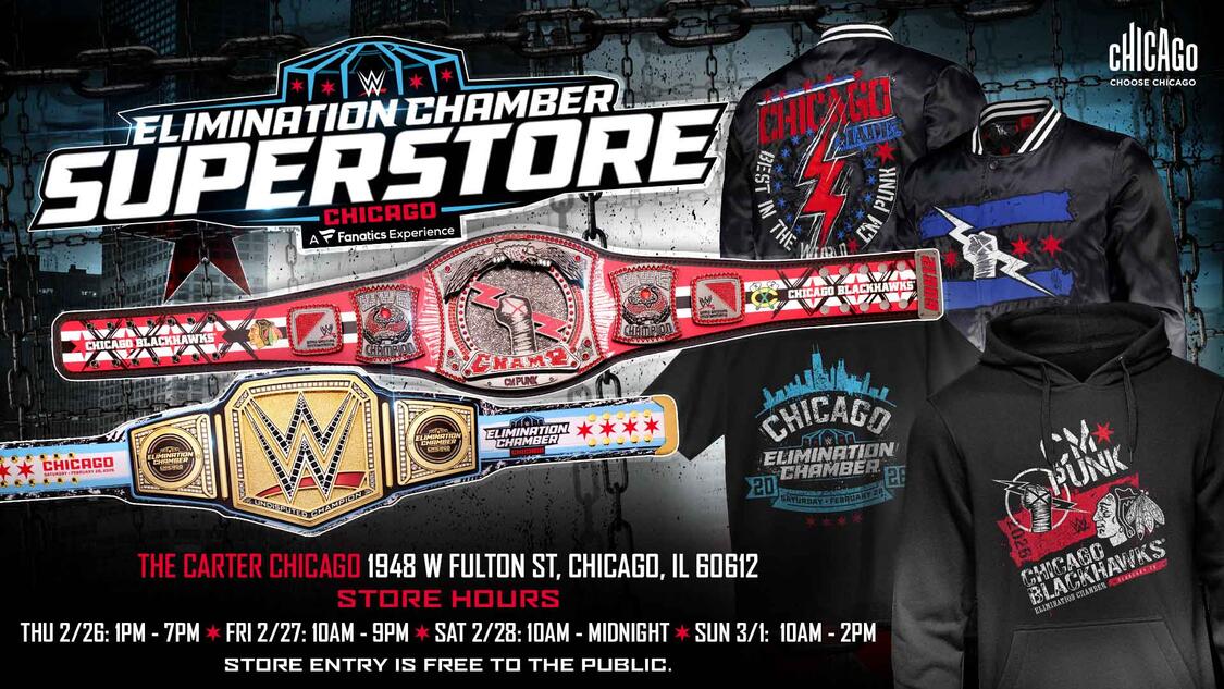 Wwe Store The WWE Elimination Chamber Store returns to Chicago Feb. 26-March 1 | WWE