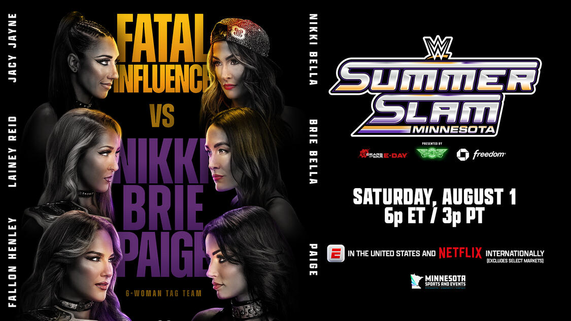 The Bella Twins & Paige vs. Fatal Influence | Six-Women Tag Team Match | WWE