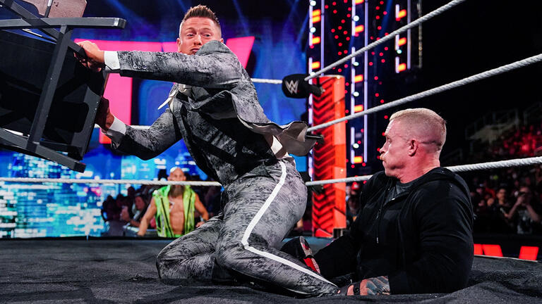 Dexter Lumis Tries To Drag The Miz Into The Ring