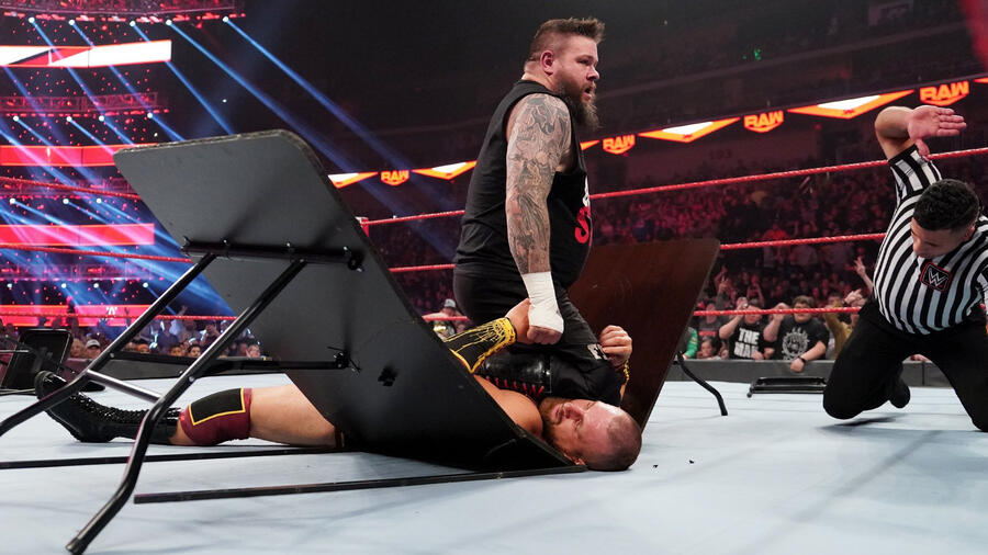 It was Christmas come early for Kevin Owens in a wild No Disqualification M...