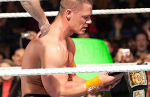 John Cena captures the WWE Title at Elimination Chamber 2010.